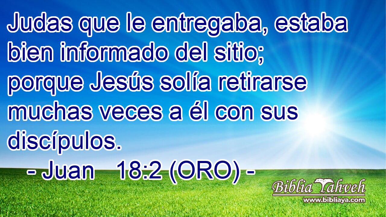  Judas que le entregaba, estaba bien informado del sitio; porque Jesús solía retirarse muchas veces a él con sus discípulos. 