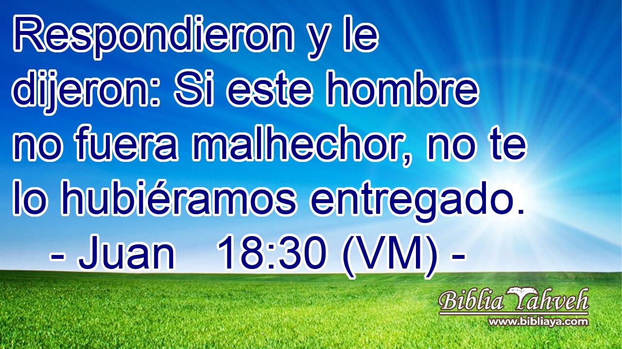  Respondieron y le dijeron: Si este hombre no fuera malhechor, no te lo hubiéramos entregado. 