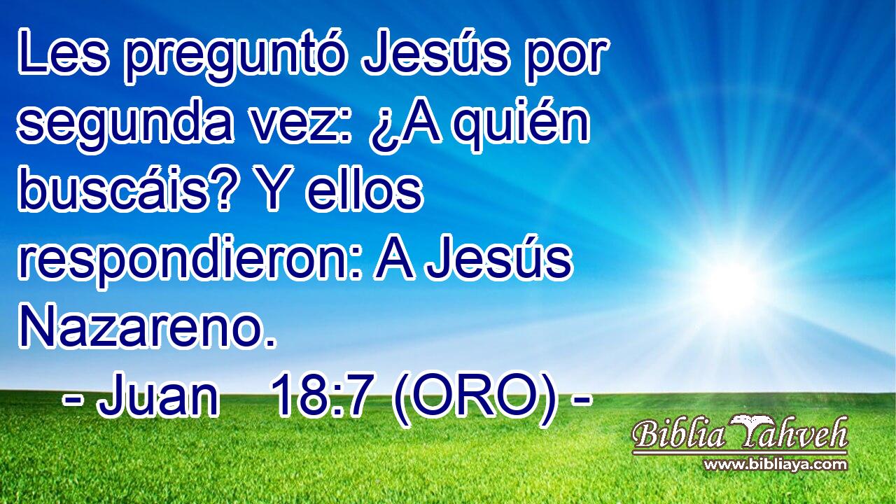  Les preguntó Jesús por segunda vez: ¿A quién buscáis? Y ellos respondieron: A Jesús Nazareno. 