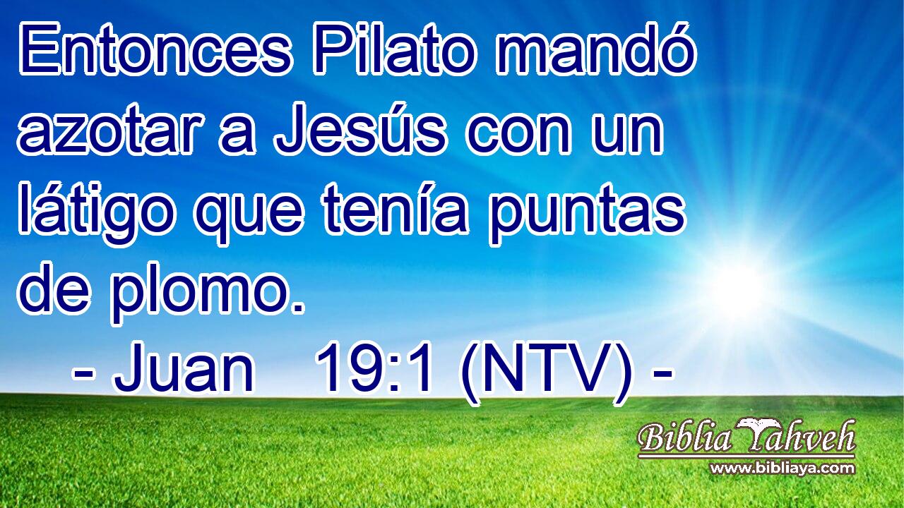 Entonces Pilato mandó azotar a Jesús con un látigo que tenía puntas de plomo.