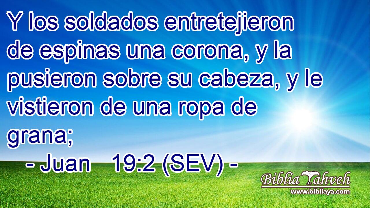 Y los soldados entretejieron de espinas una corona, y la pusieron sobre su cabeza, y le vistieron de una ropa de grana;