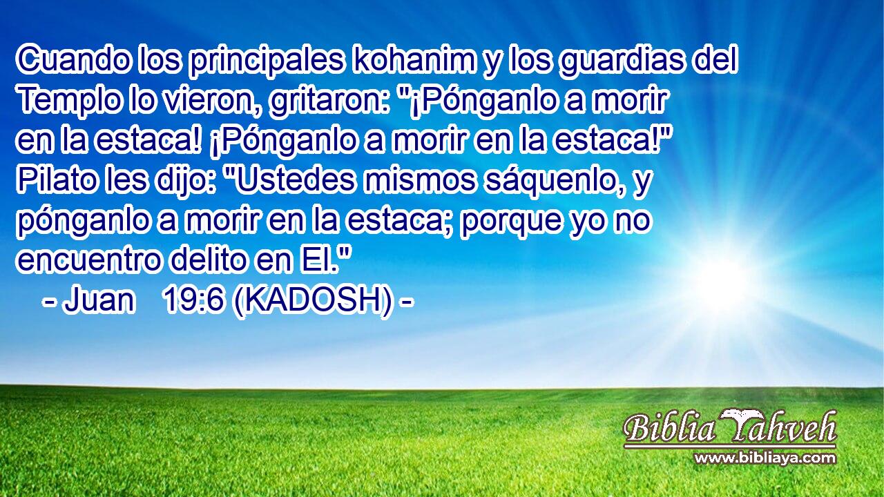  Cuando los principales kohanim y los guardias del Templo lo vieron, gritaron: 