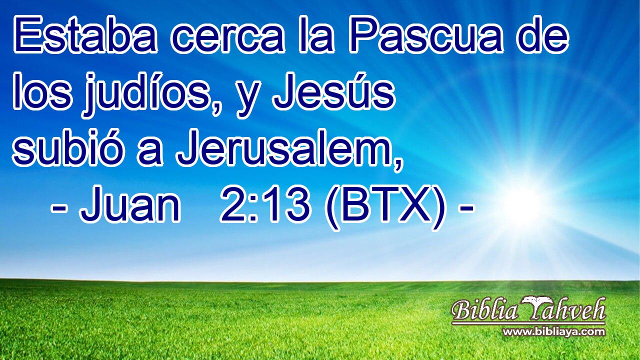 Estaba cerca la Pascua de los judíos, y Jesús subió a Jerusalem,
