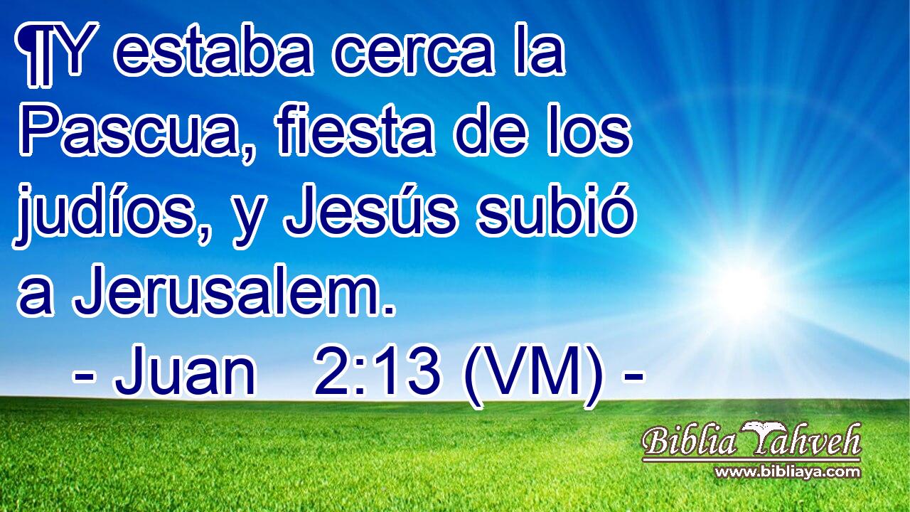  ¶Y estaba cerca la Pascua, fiesta de los judíos, y Jesús subió a Jerusalem. 