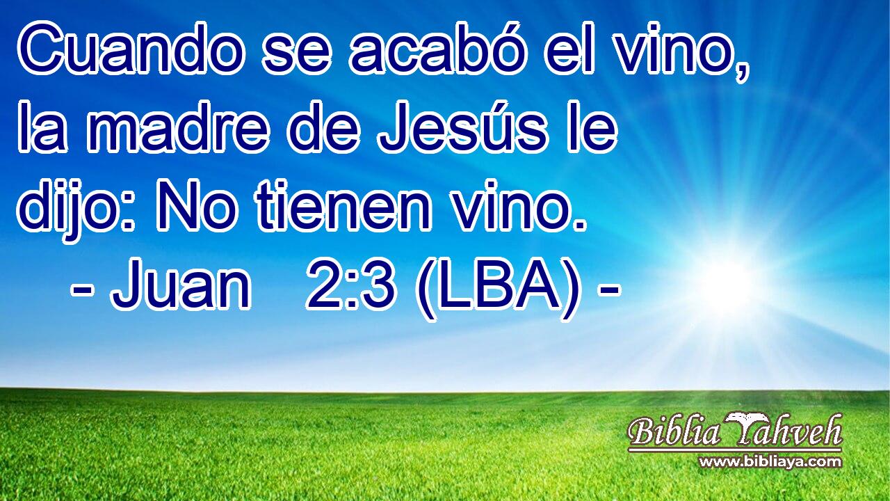 Cuando se acabó el vino, la madre de Jesús le dijo: No tienen vino.