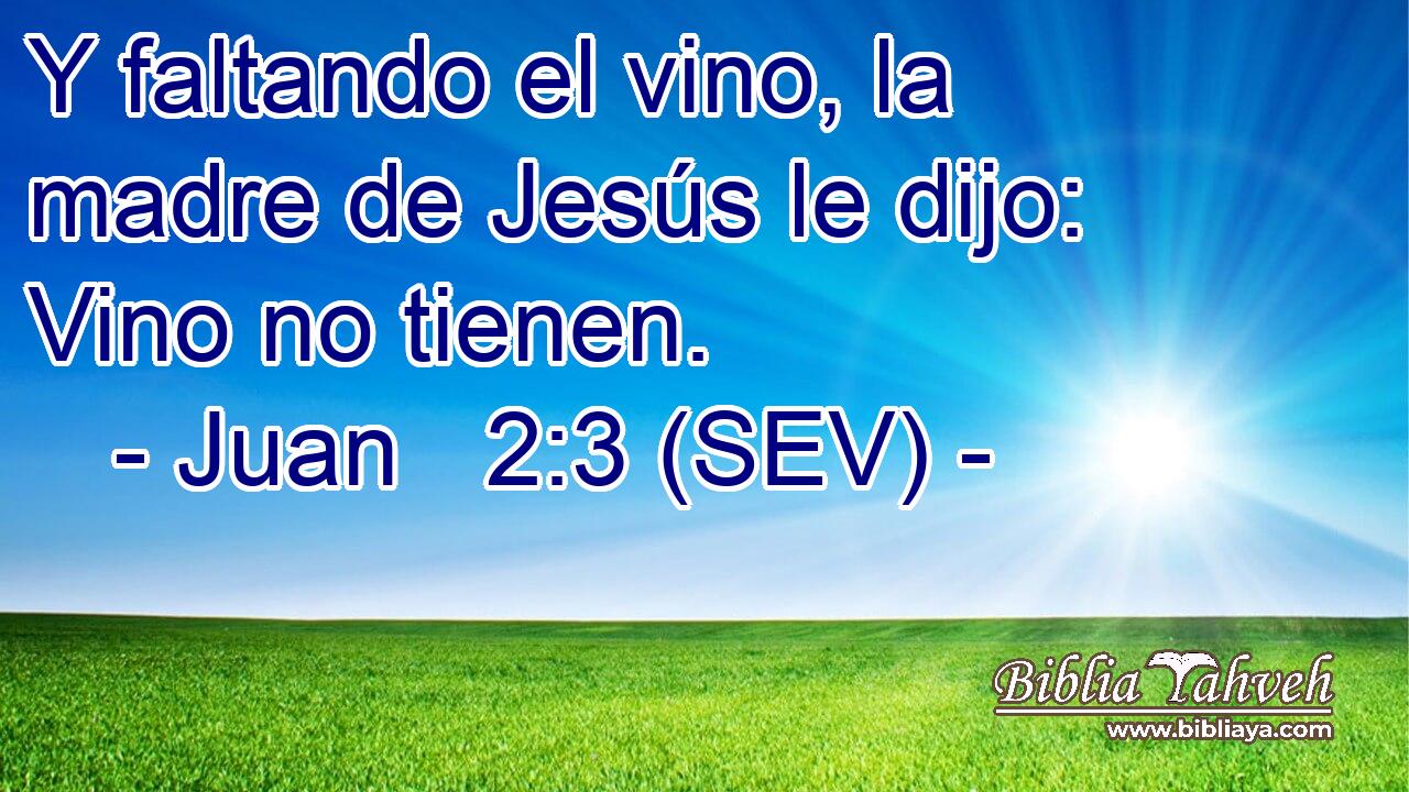 Y faltando el vino, la madre de Jesús le dijo: Vino no tienen.