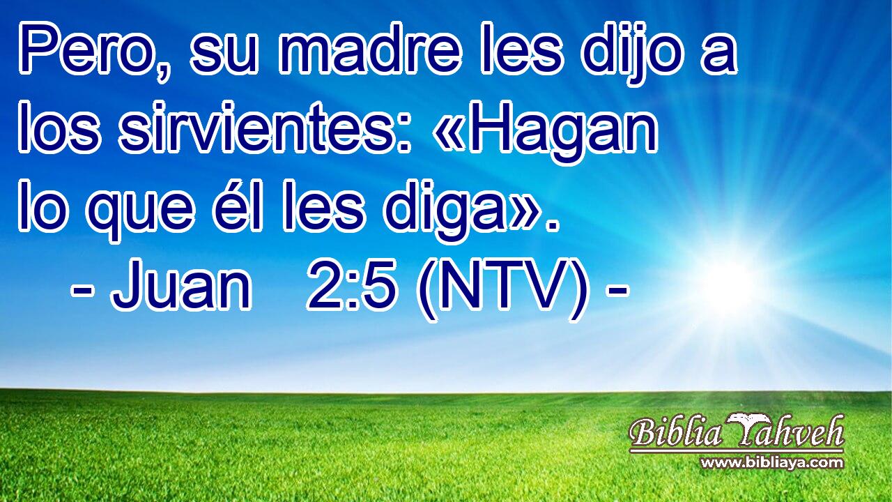 Pero, su madre les dijo a los sirvientes: «Hagan lo que él les diga».