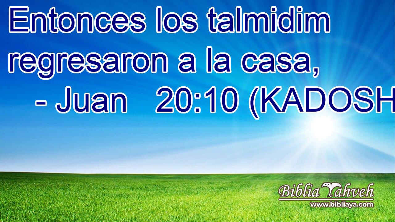  Entonces los talmidim regresaron a la casa, 