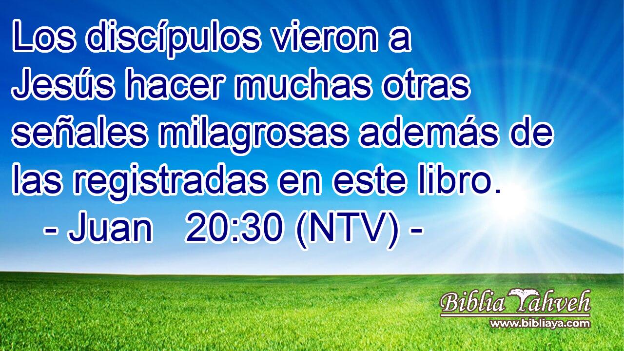 Los discípulos vieron a Jesús hacer muchas otras señales milagrosas además de las registradas en este libro.