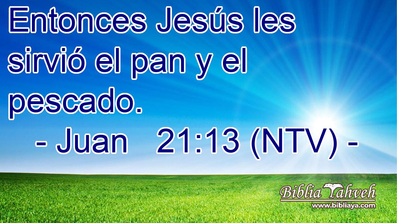 Entonces Jesús les sirvió el pan y el pescado.