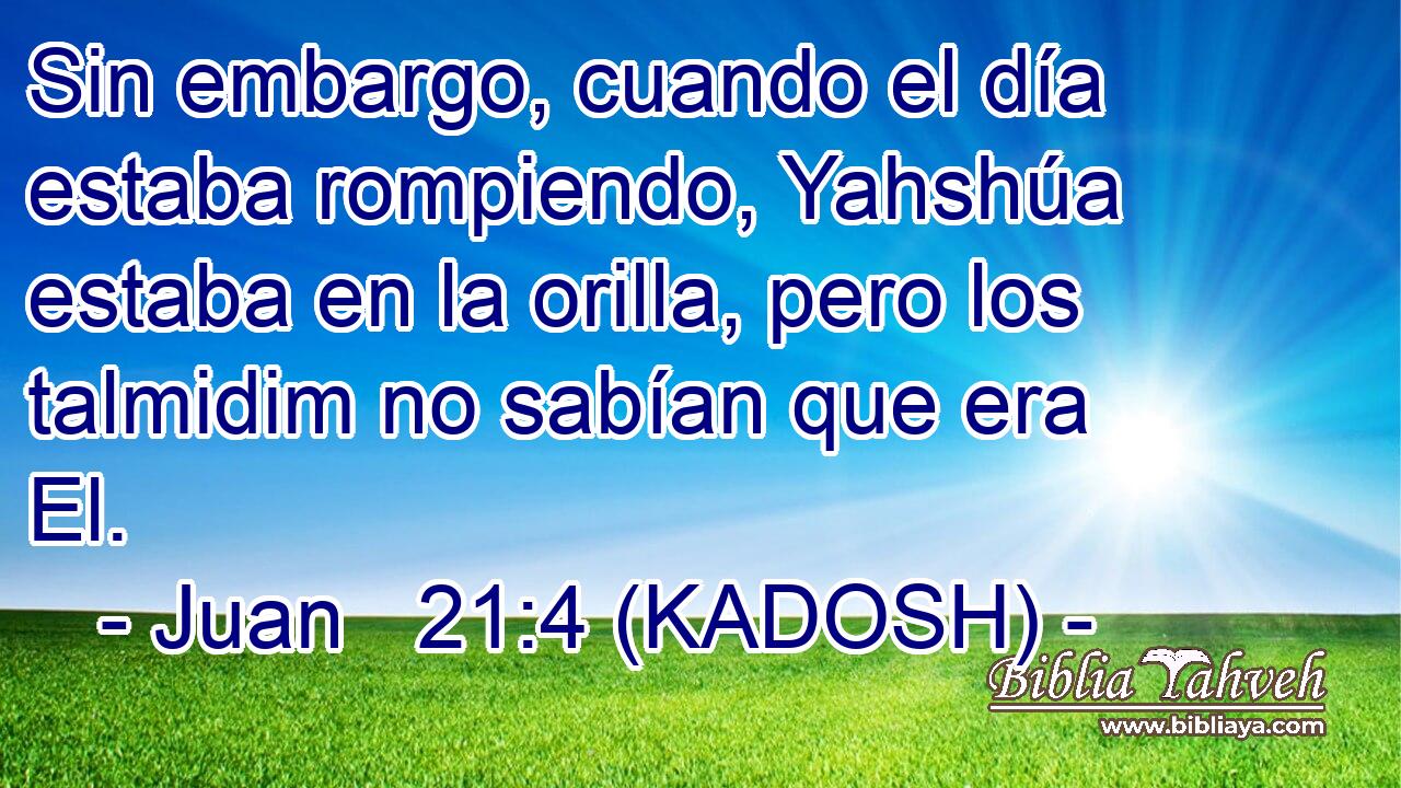  Sin embargo, cuando el día estaba rompiendo, Yahshúa estaba en la orilla, pero los talmidim no sabían que era El. 