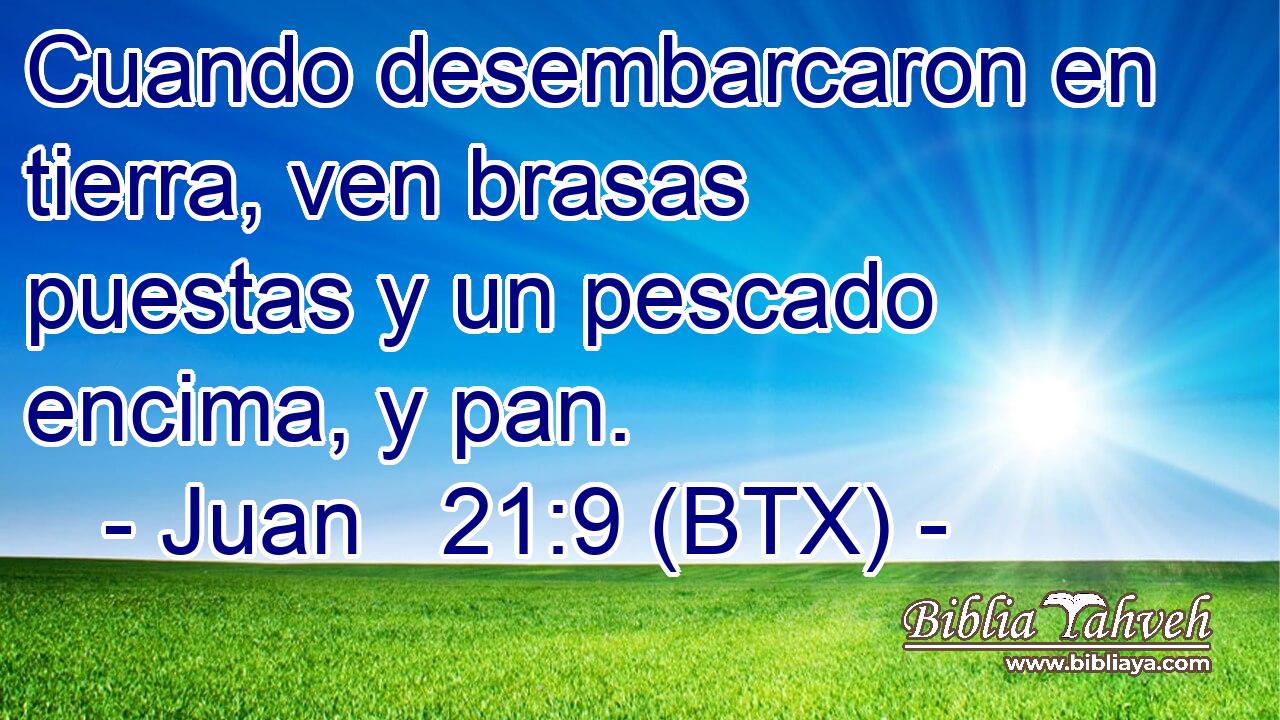 Cuando desembarcaron en tierra, ven brasas puestas y un pescado encima, y pan.