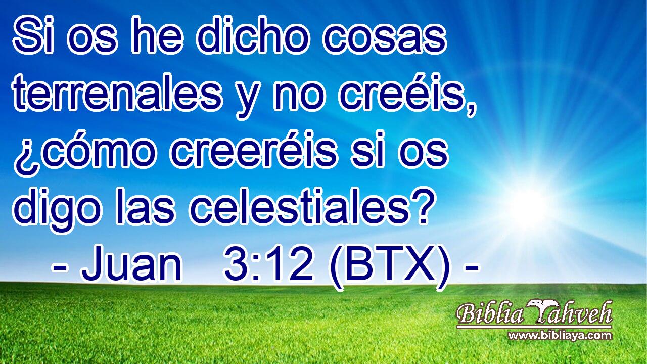 Si os he dicho cosas terrenales y no creéis, ¿cómo creeréis si os digo las celestiales?