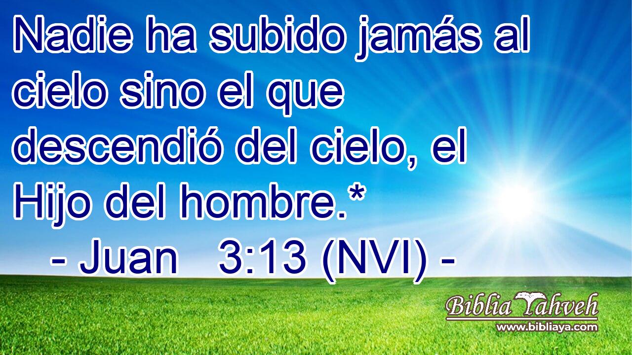  Nadie ha subido jamás al cielo sino el que descendió del cielo, el Hijo del hombre.* 