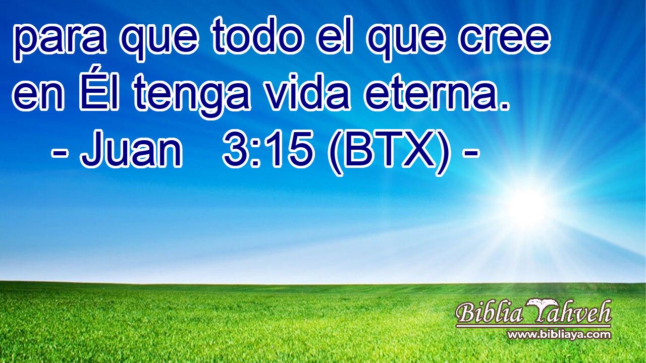 para que todo el que cree en Él tenga vida eterna.
