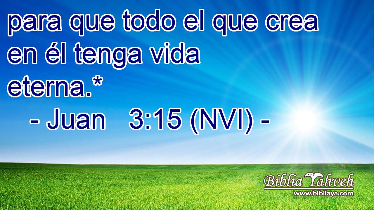  para que todo el que crea en él tenga vida eterna.* 