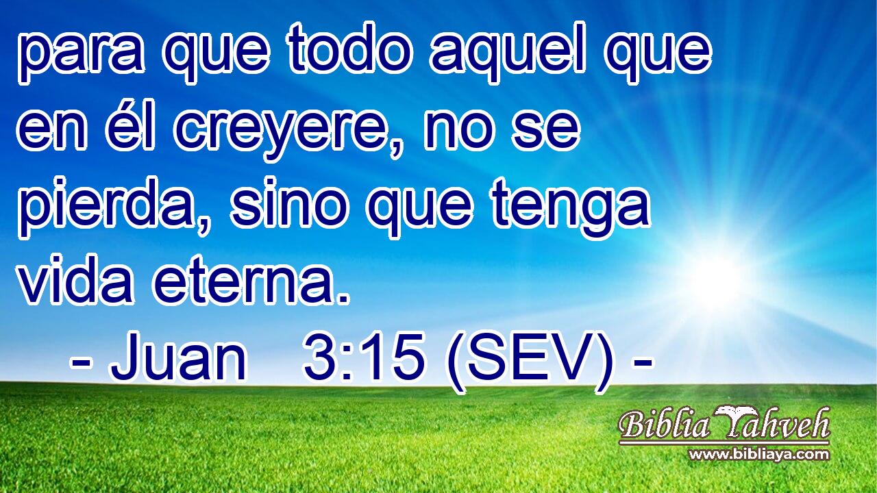 para que todo aquel que en él creyere, no se pierda, sino que tenga vida eterna.