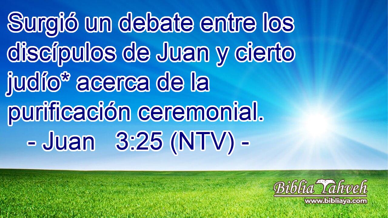 Surgió un debate entre los discípulos de Juan y cierto judío* acerca de la purificación ceremonial.