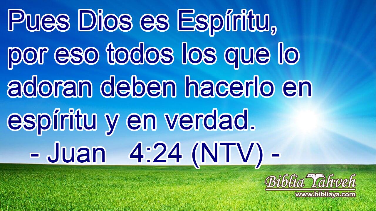 Pues Dios es Espíritu, por eso todos los que lo adoran deben hacerlo en espíritu y en verdad.