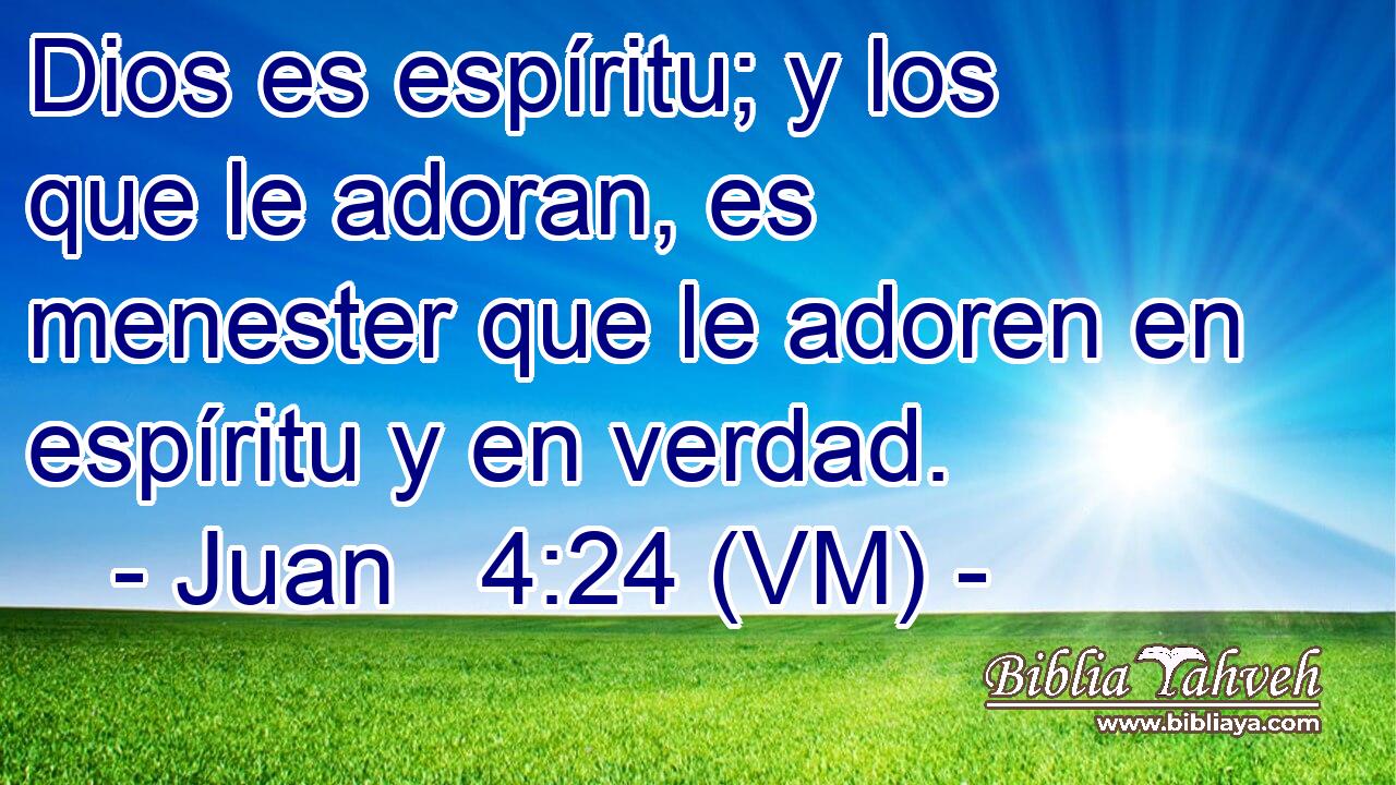  Dios es espíritu; y los que le adoran, es menester que le adoren en espíritu y en verdad. 