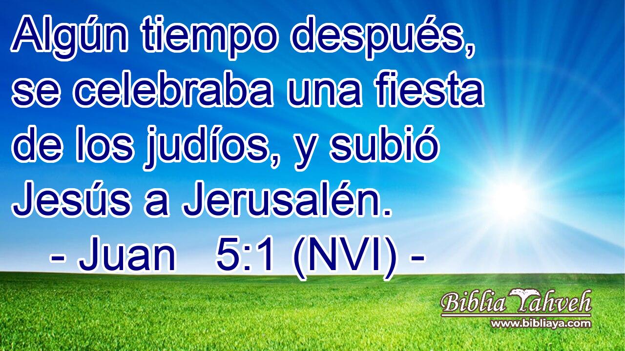  Algún tiempo después, se celebraba una fiesta de los judíos, y subió Jesús a Jerusalén. 