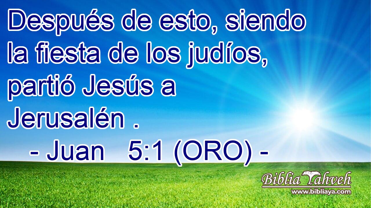  Después de esto, siendo la fiesta de los judíos, partió Jesús a Jerusalén . 