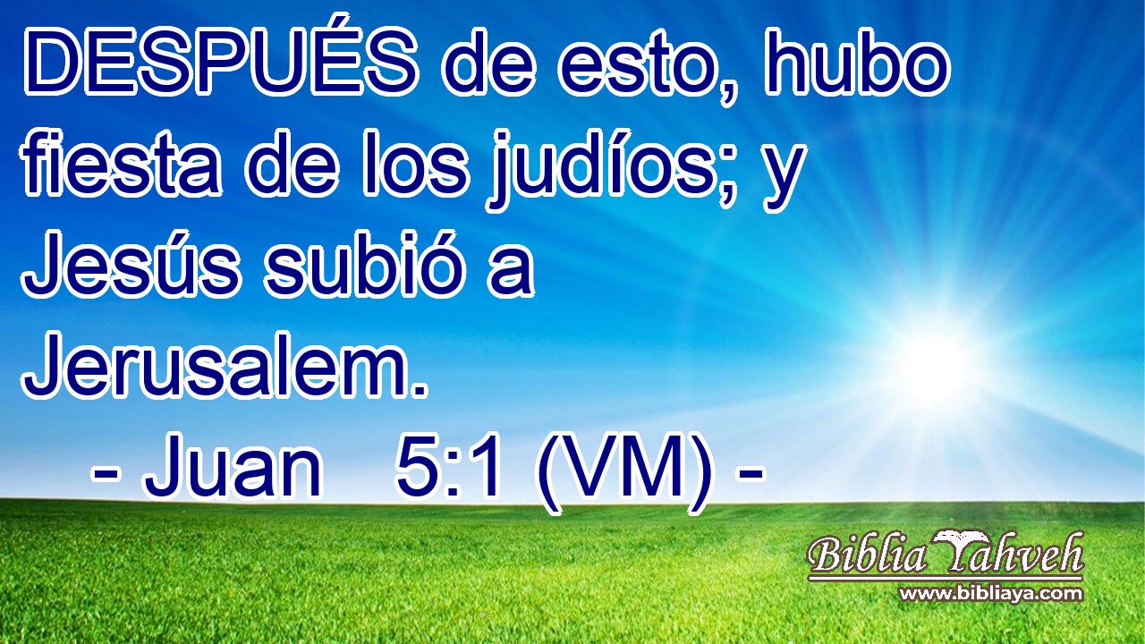  DESPUÉS de esto, hubo fiesta de los judíos; y Jesús subió a Jerusalem. 