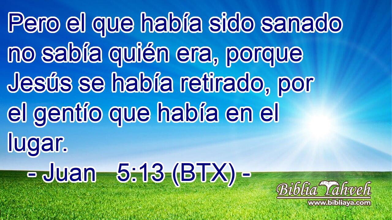 Pero el que había sido sanado no sabía quién era, porque Jesús se había retirado, por el gentío que había en el lugar.