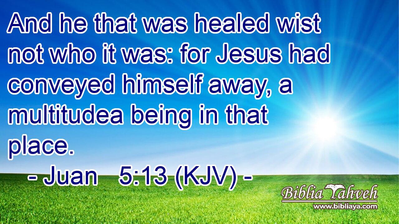 And he that was healed wist not who it was: for Jesus had conveyed himself away, a multitudea being in that place.