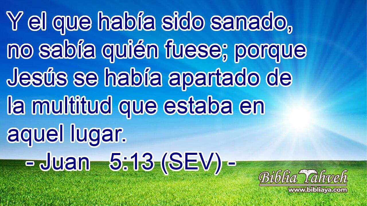 Y el que había sido sanado, no sabía quién fuese; porque Jesús se había apartado de la multitud que estaba en aquel lugar.