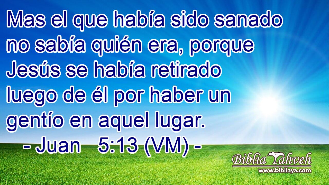  Mas el que había sido sanado no sabía quién era, porque Jesús se había retirado luego de él por haber un gentío en aquel lugar. 