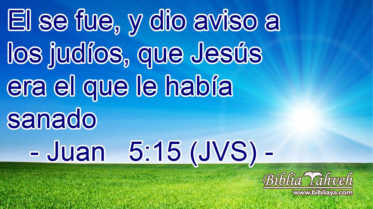 El se fue, y dio aviso a los judíos, que Jesús era el que le había sanado