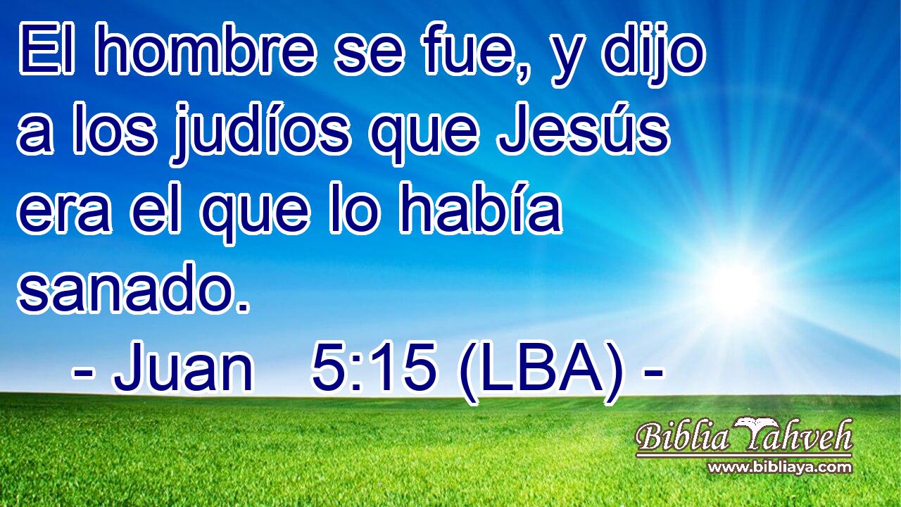 El hombre se fue, y dijo a los judíos que Jesús era el que lo había sanado.