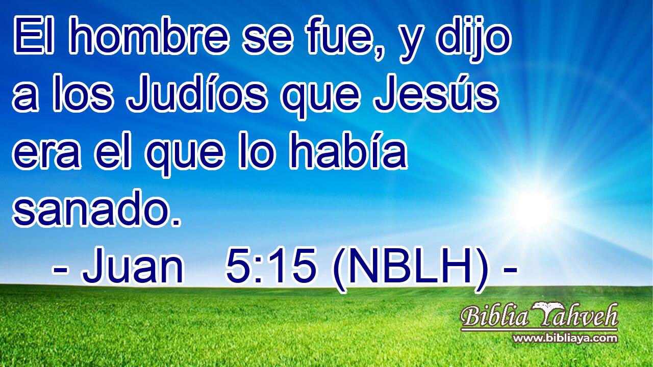  El hombre se fue, y dijo a los Judíos que Jesús era el que lo había sanado. 