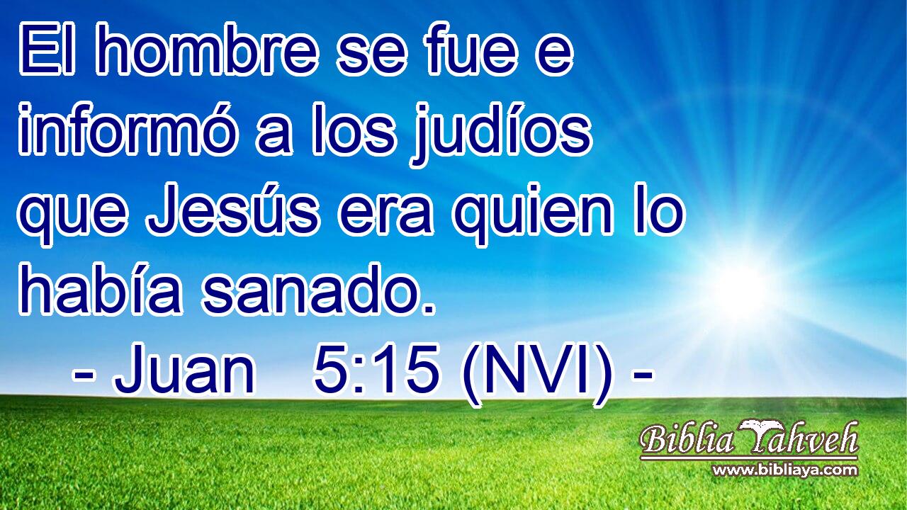  El hombre se fue e informó a los judíos que Jesús era quien lo había sanado. 