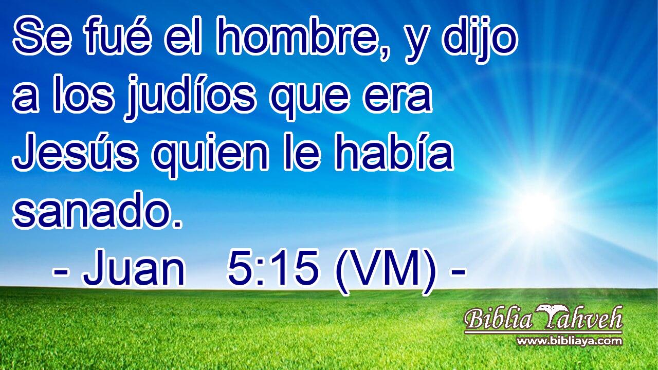  Se fué el hombre, y dijo a los judíos que era Jesús quien le había sanado. 