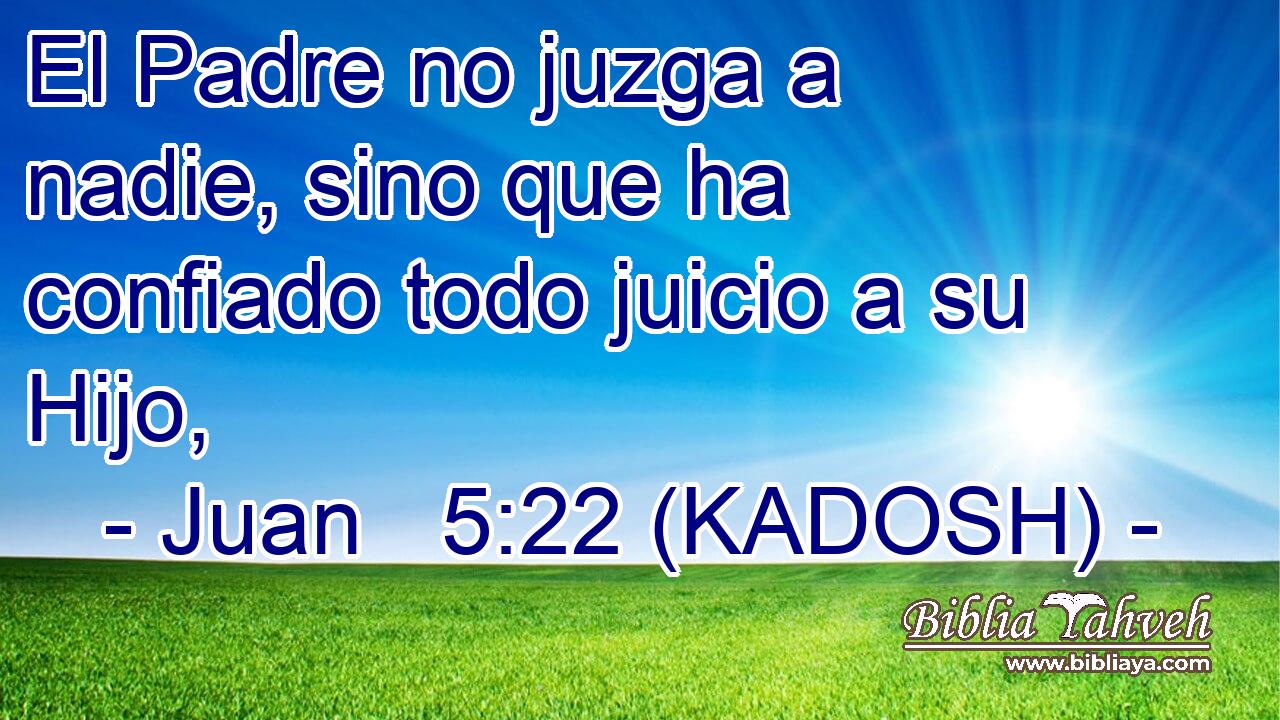  El Padre no juzga a nadie, sino que ha confiado todo juicio a su Hijo, 