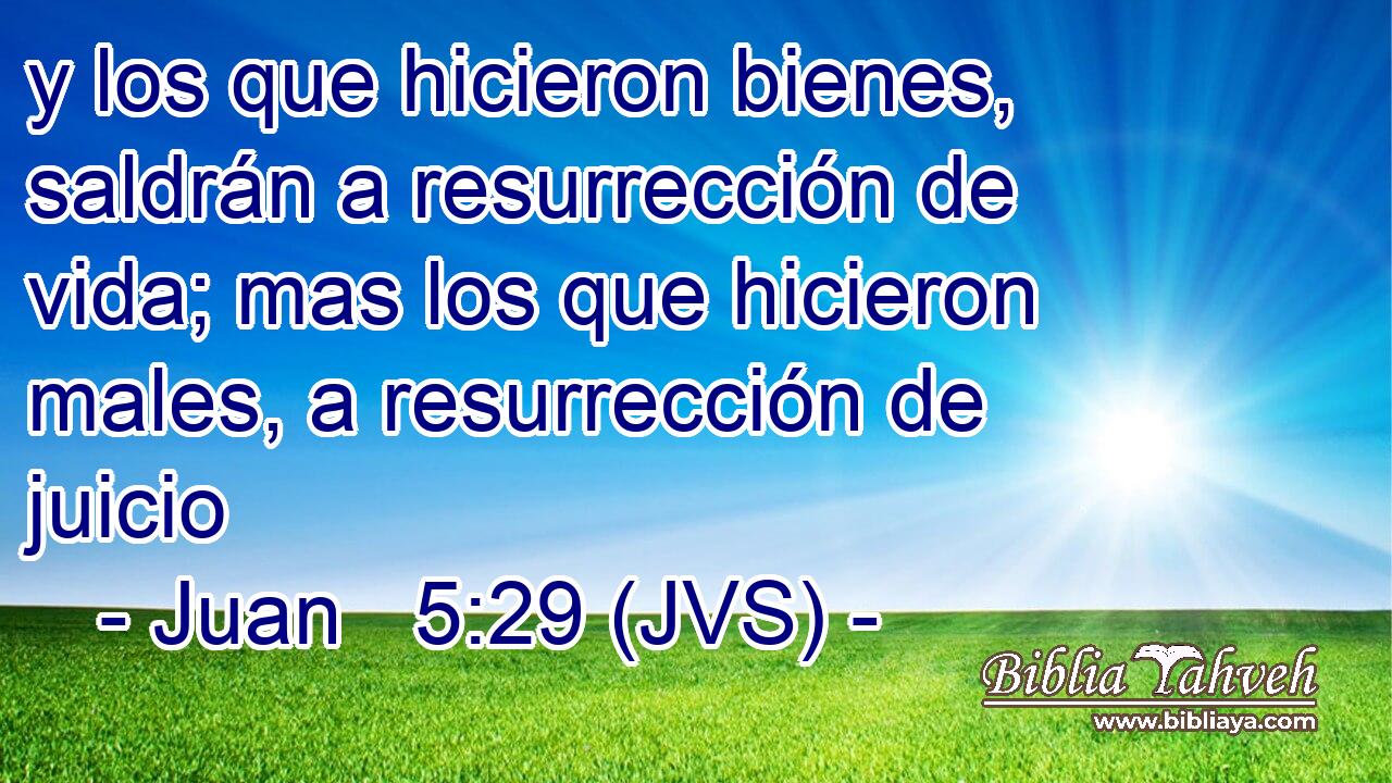 y los que hicieron bienes, saldrán a resurrección de vida; mas los que hicieron males, a resurrección de juicio