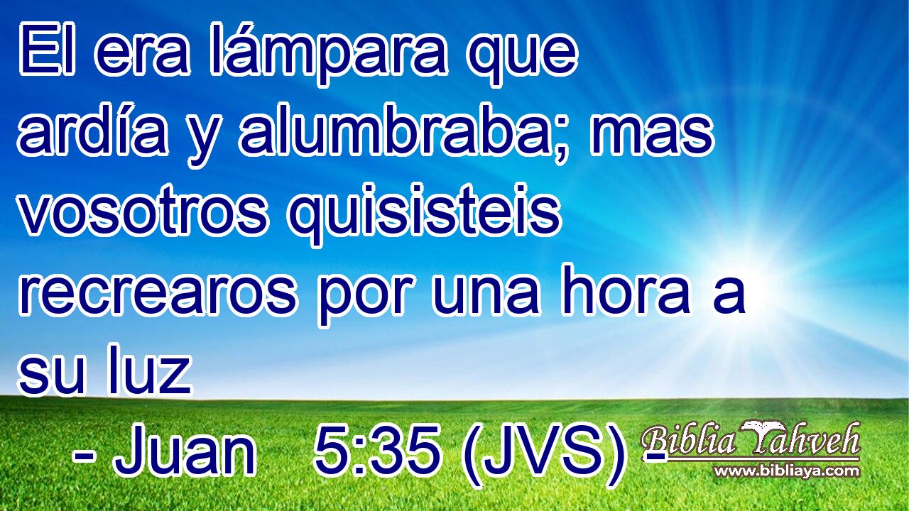 El era lámpara que ardía y alumbraba; mas vosotros quisisteis recrearos por una hora a su luz