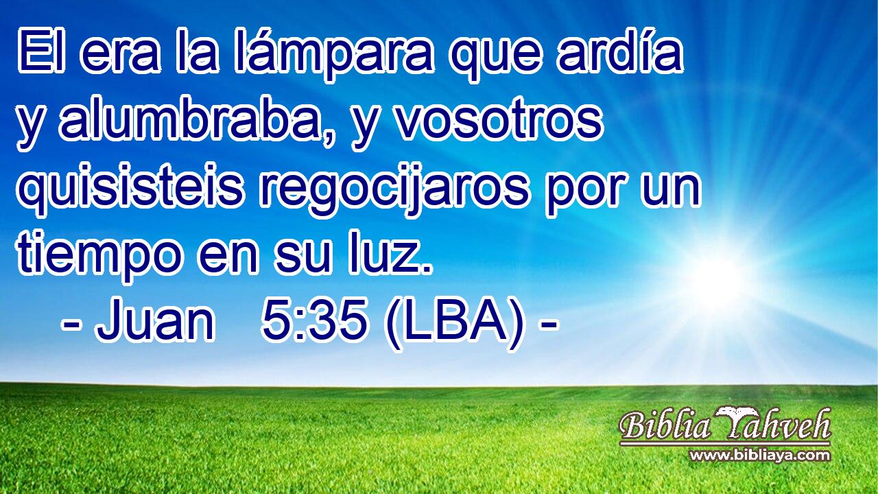El era la lámpara que ardía y alumbraba, y vosotros quisisteis regocijaros por un tiempo en su luz.