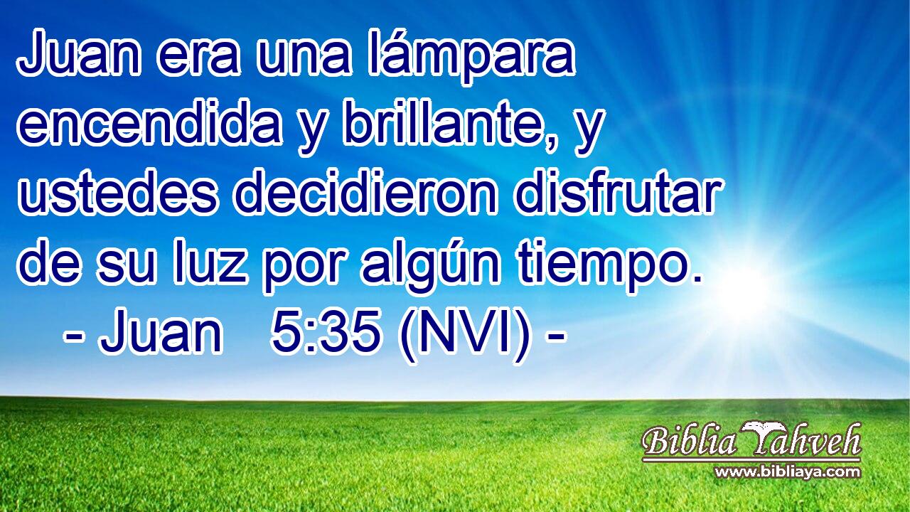  Juan era una lámpara encendida y brillante, y ustedes decidieron disfrutar de su luz por algún tiempo. 
