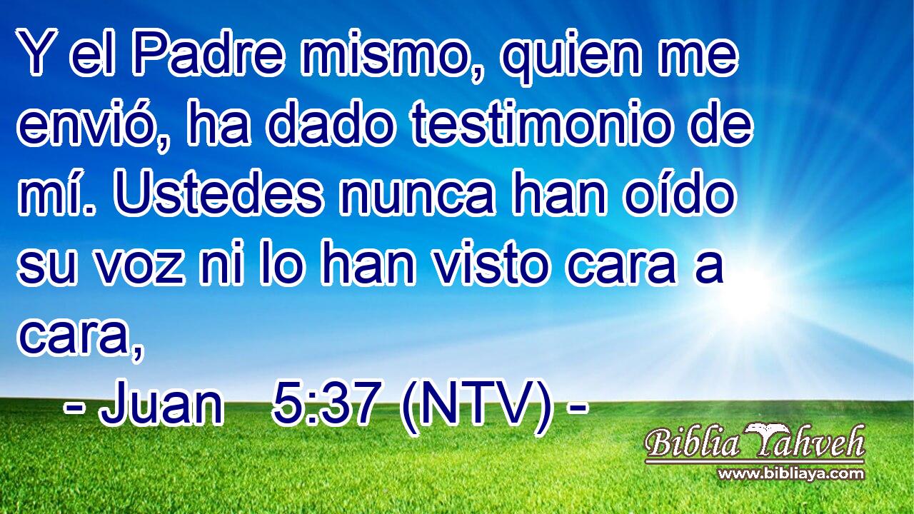 Y el Padre mismo, quien me envió, ha dado testimonio de mí. Ustedes nunca han oído su voz ni lo han visto cara a cara,