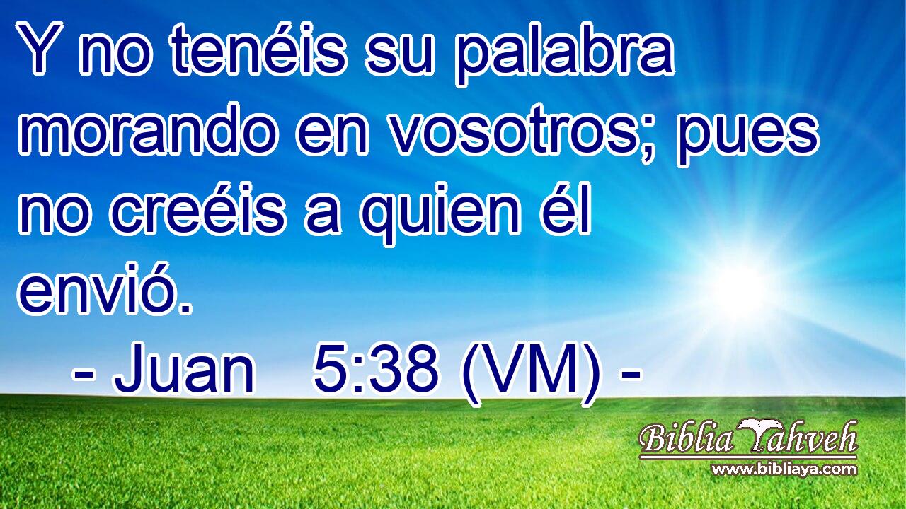  Y no tenéis su palabra morando en vosotros; pues no creéis a quien él envió. 