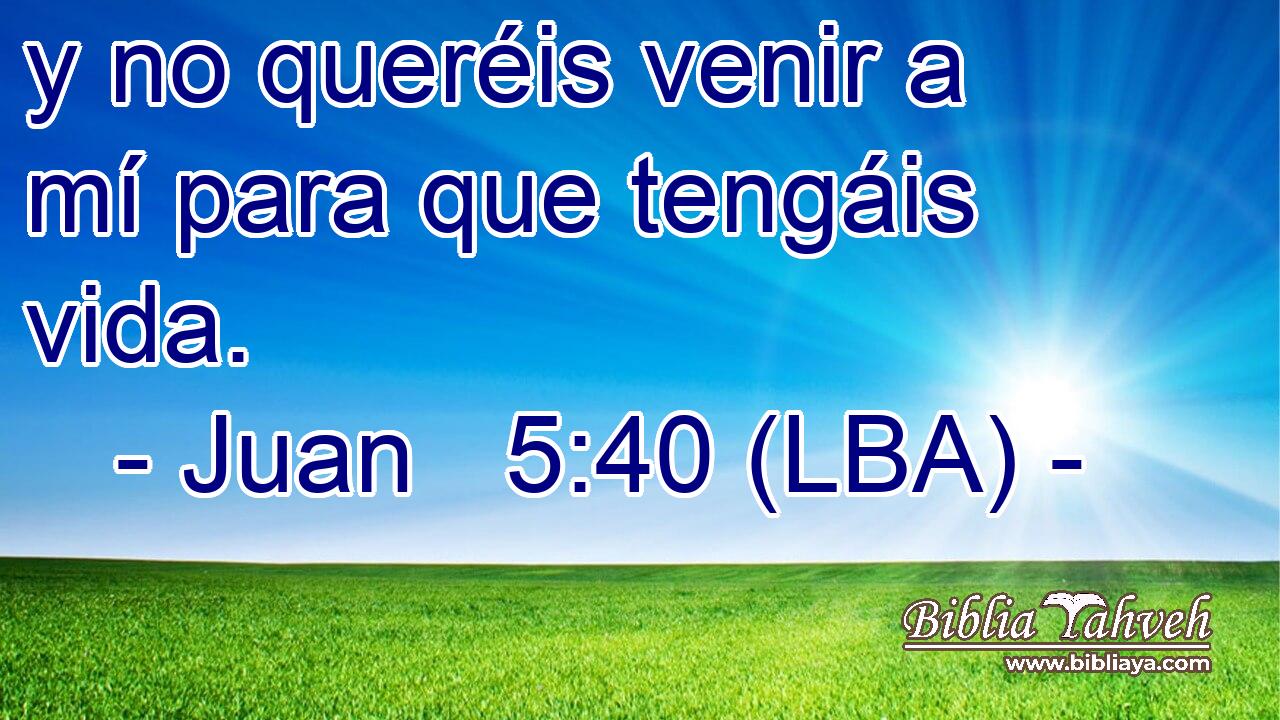 y no queréis venir a mí para que tengáis vida.