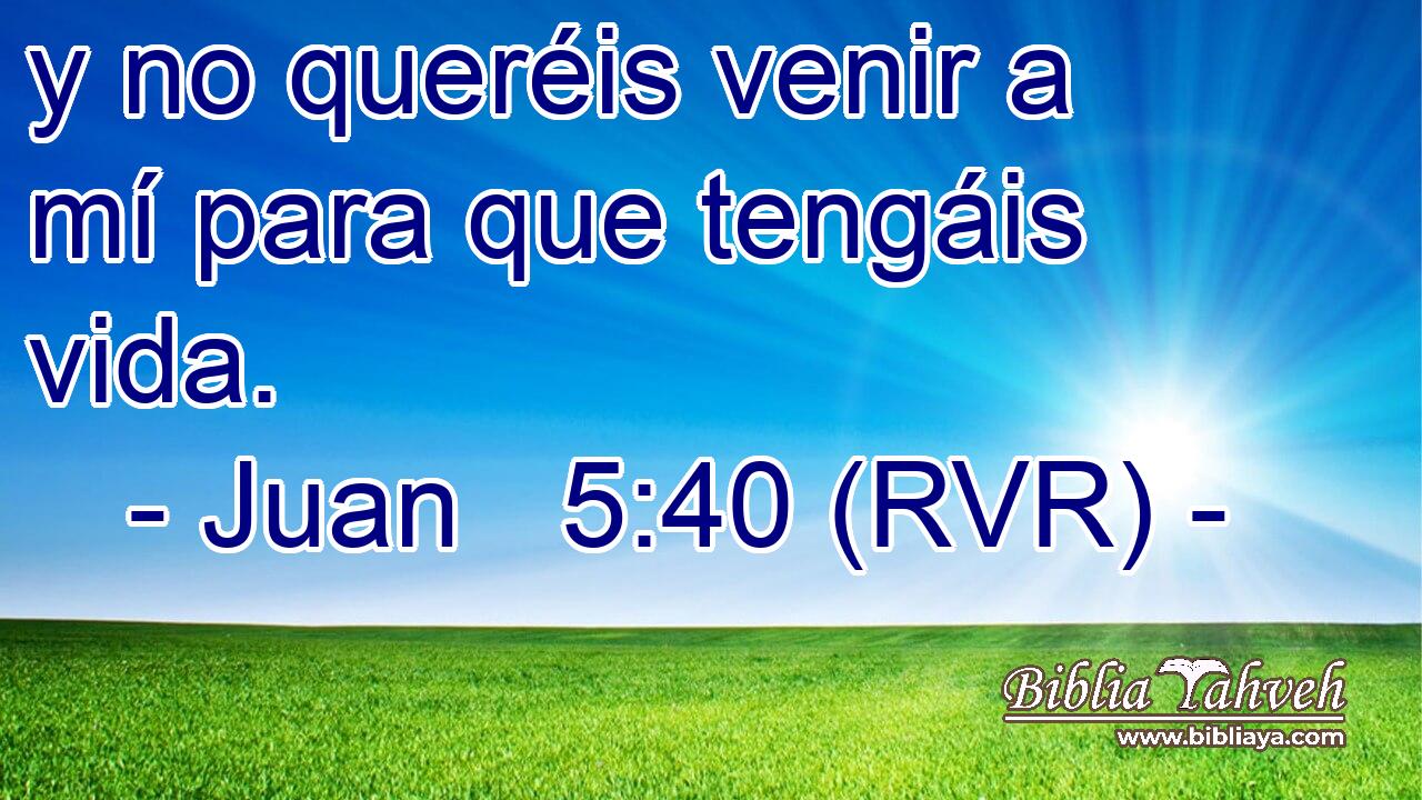 y no queréis venir a mí para que tengáis vida.