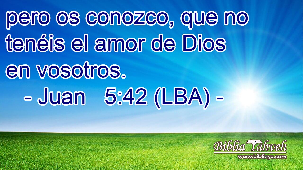 pero os conozco, que no tenéis el amor de Dios en vosotros.