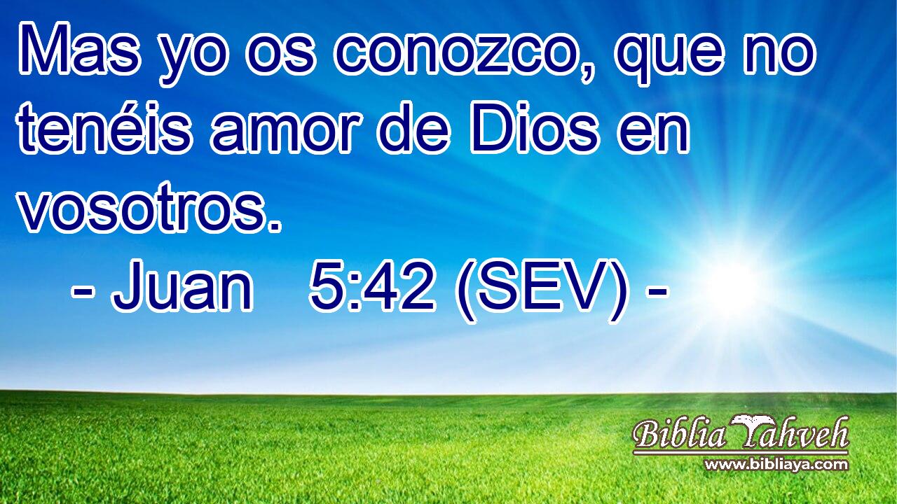 Mas yo os conozco, que no tenéis amor de Dios en vosotros.