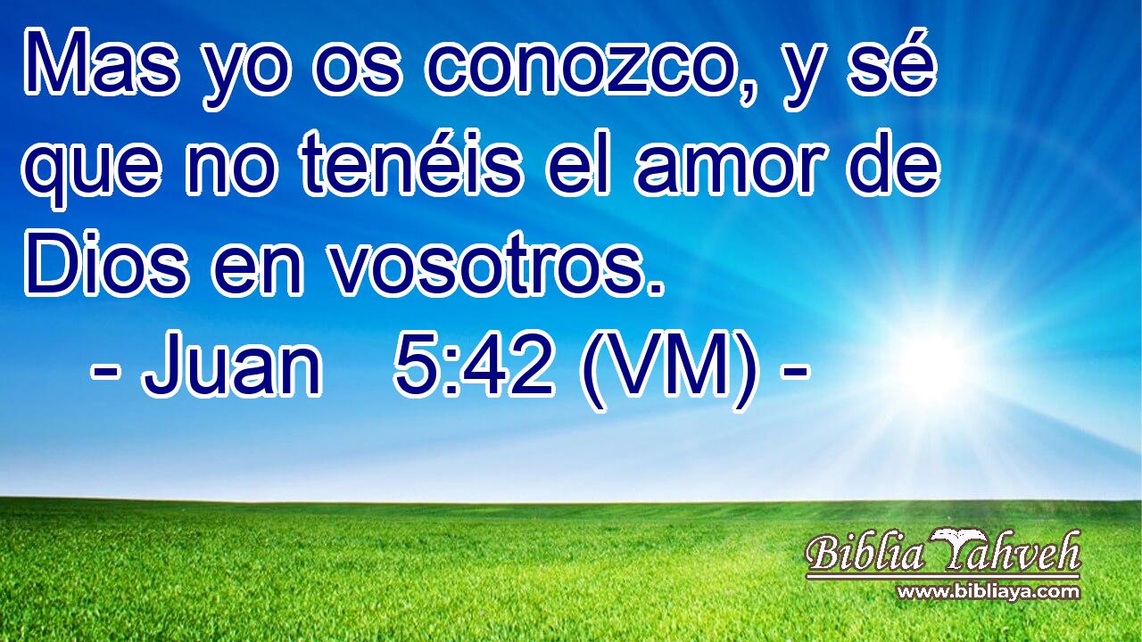  Mas yo os conozco, y sé que no tenéis el amor de Dios en vosotros. 