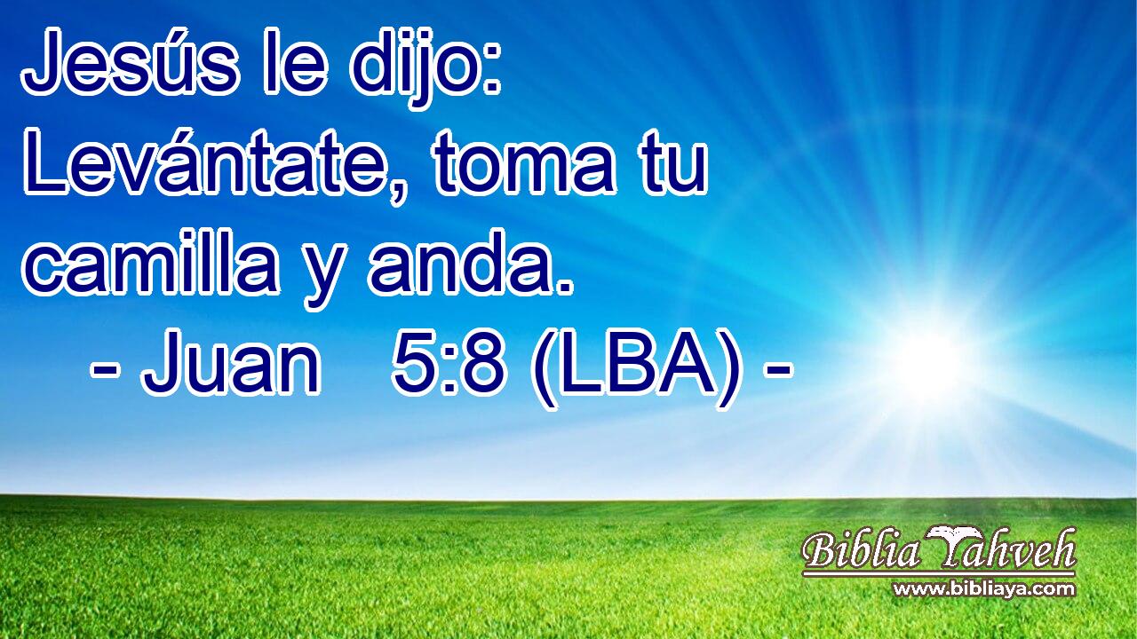 Jesús le dijo: Levántate, toma tu camilla y anda.