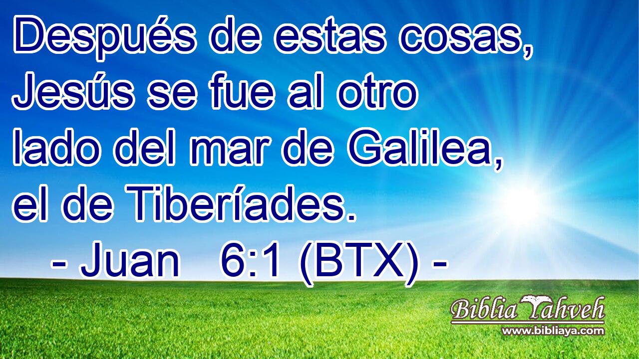 Después de estas cosas, Jesús se fue al otro lado del mar de Galilea, el de Tiberíades.